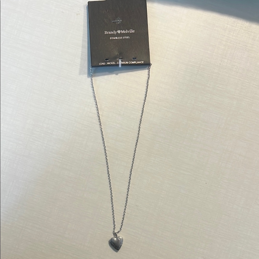 Brandy Melville Silver Heart Charm Necklace